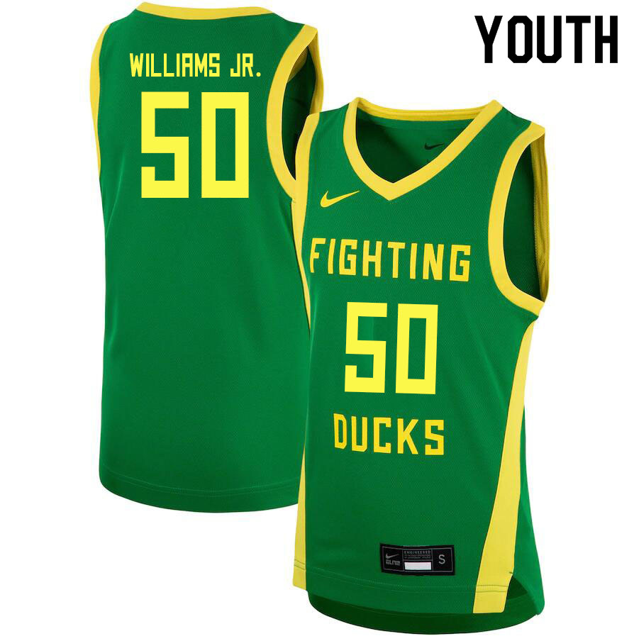 Youth # #50 Eric Williams Jr. Oregon Ducks College Basketball Jerseys Sale-Green